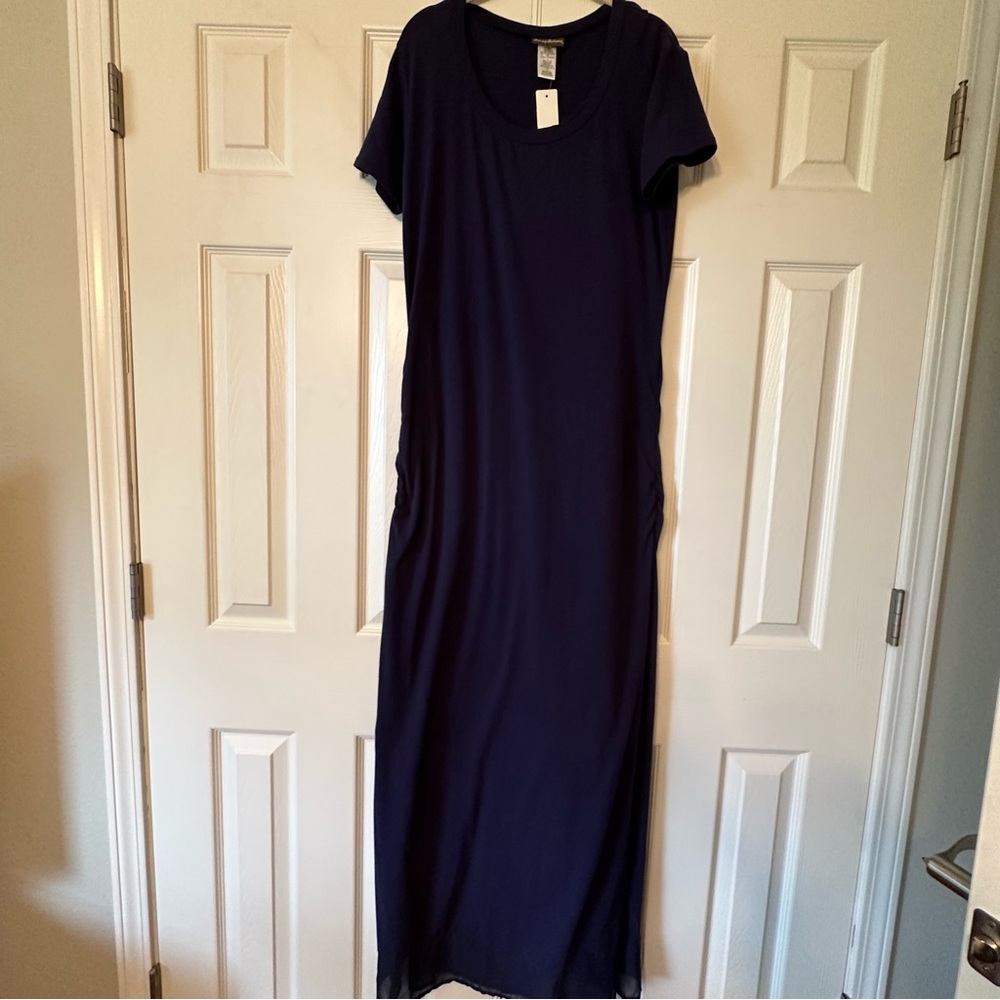 Tommy Bahama NWT Tee Shirt Dress Knit Chiffon Maxi L - Picture 4 of 16